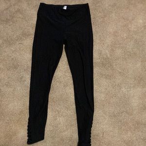 Criss cross ankle Black Leggings